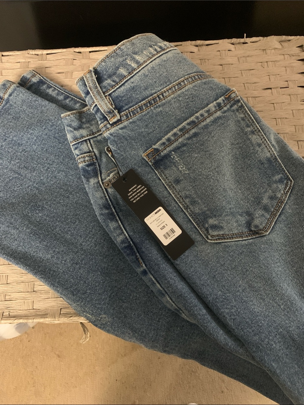 Fashion Nova High-Rise Light Blue Mom Jeans